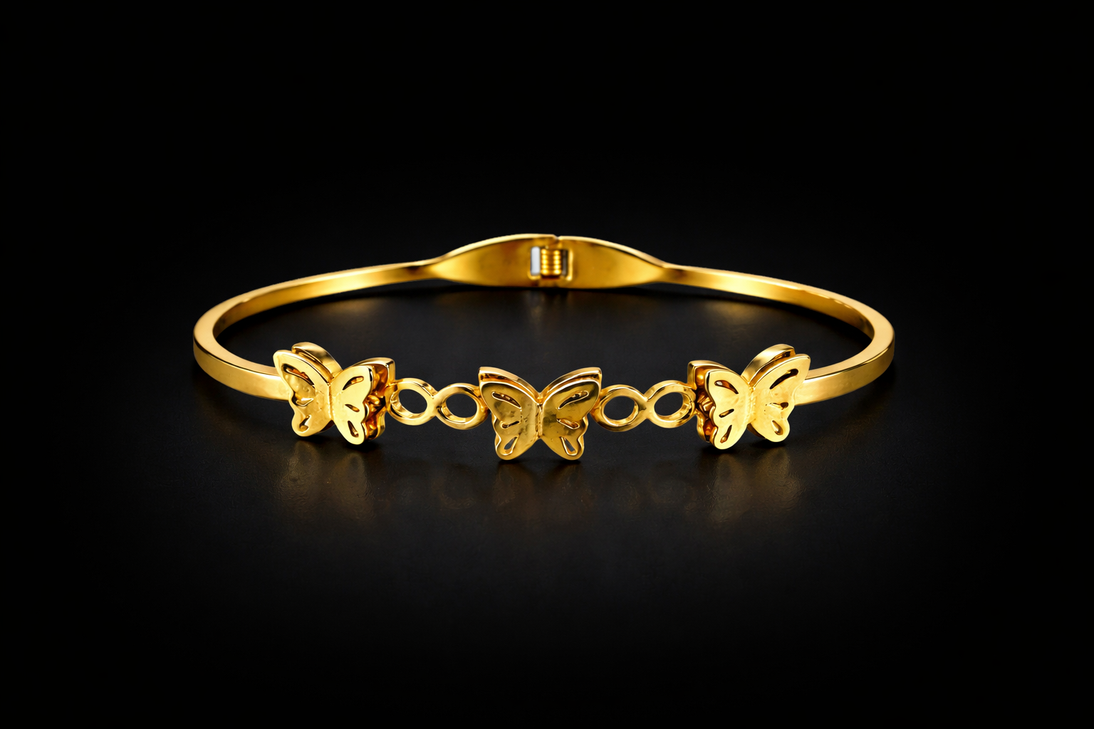 Anti Tarnish Stainless Steel Butterfly Charm Gold Bracelet