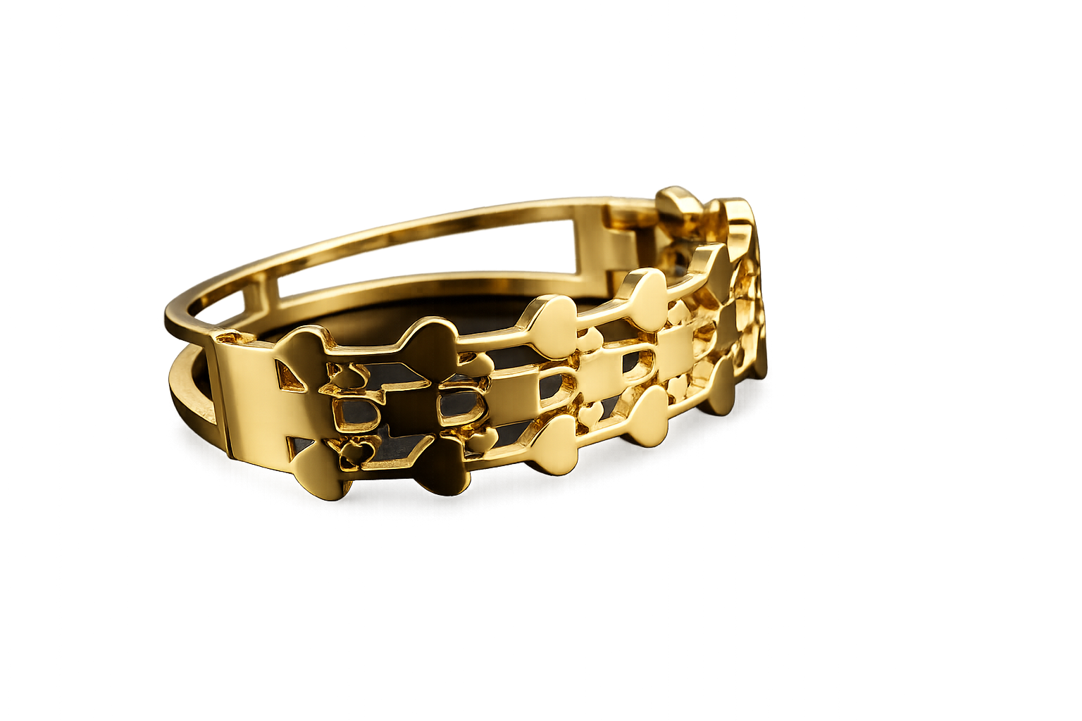 Elegant Gold Heart Anti Tarnish Stainless Steel Chain Bracelet