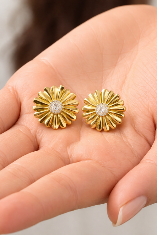 Anti-tarnish Stainless Steel floral studs
