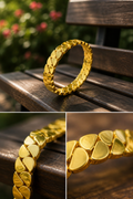 Golden Petal Link Anti Tarnish Stainless Steel Bracelet