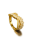 Opulent Crystal Line Anti Tarnish Stainless Steel Ring
