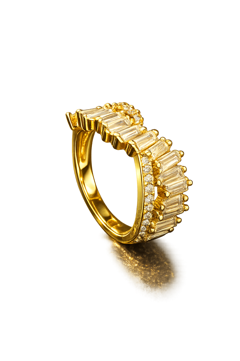 Opulent Crystal Line Anti Tarnish Stainless Steel Ring
