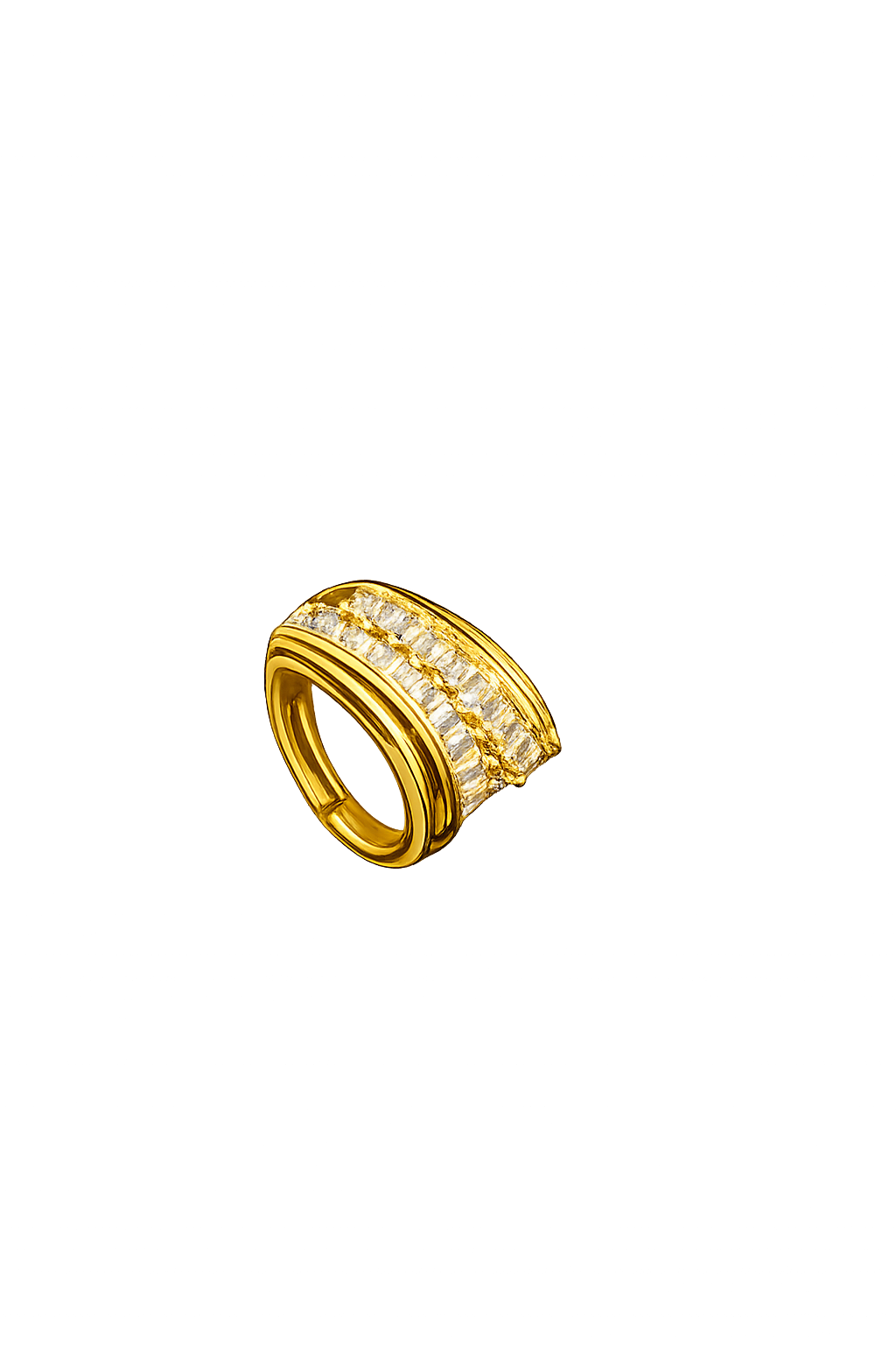Regal Baguette Glow Anti Tarnish Stainless Steel Ring