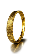 Royal Texture Anti Tarnish Stainless Steel Gold Bangle Bracelet