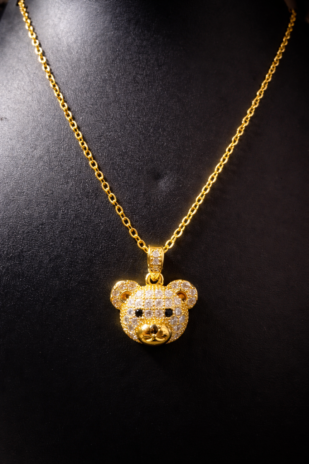 Sparkling Teddy Charm Anti Tarnish Stainless Steel Pendant