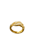 Twisted Diamond Glow Anti Tarnish Stainless Steel Ring