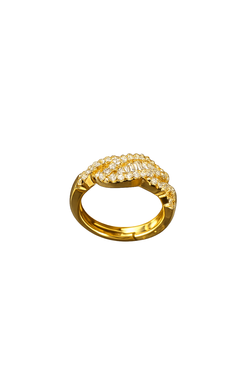 Twisted Diamond Glow Anti Tarnish Stainless Steel Ring