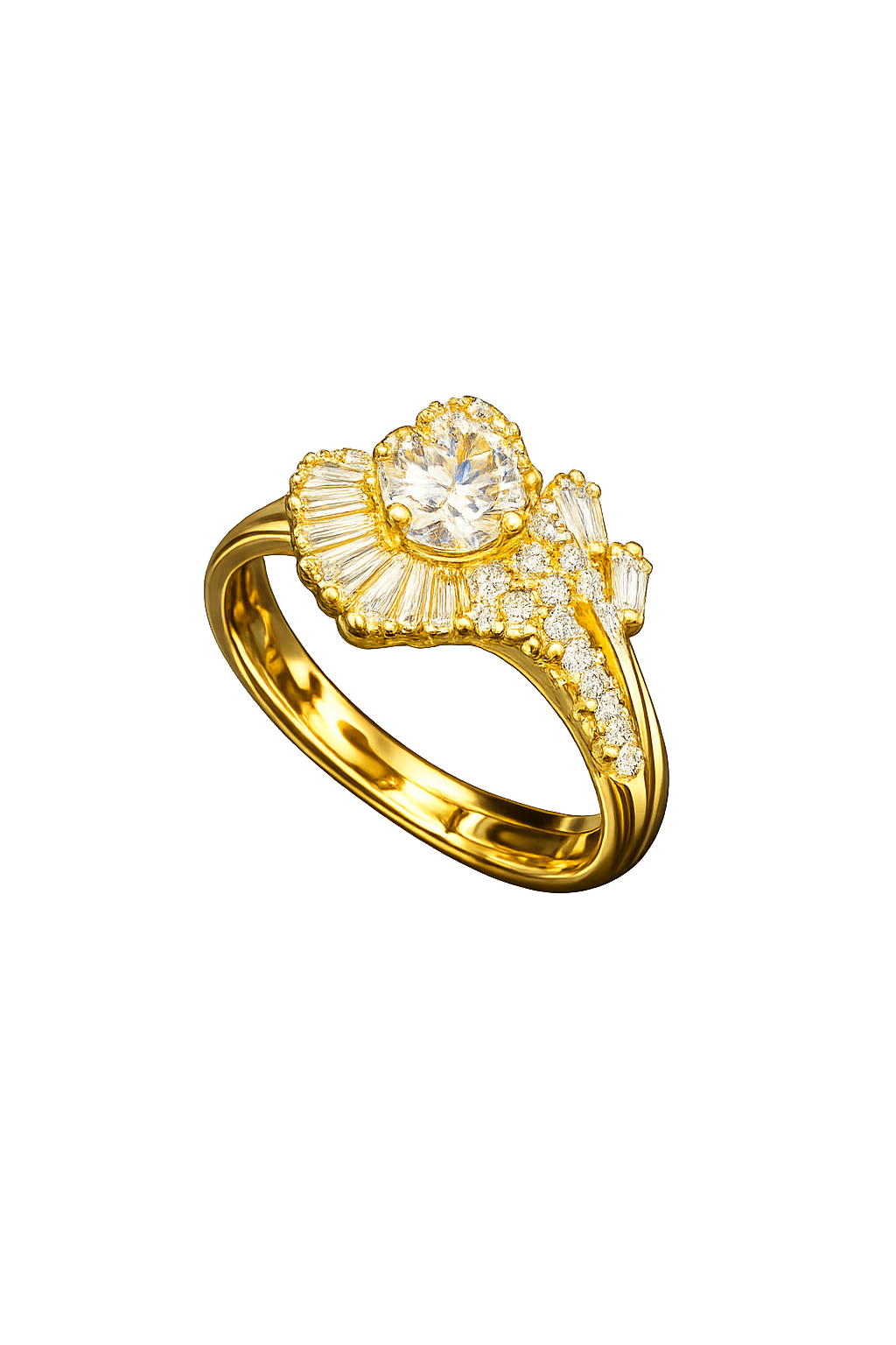 Elegant Starburst Anti Tarnish Stainless Steel Ring