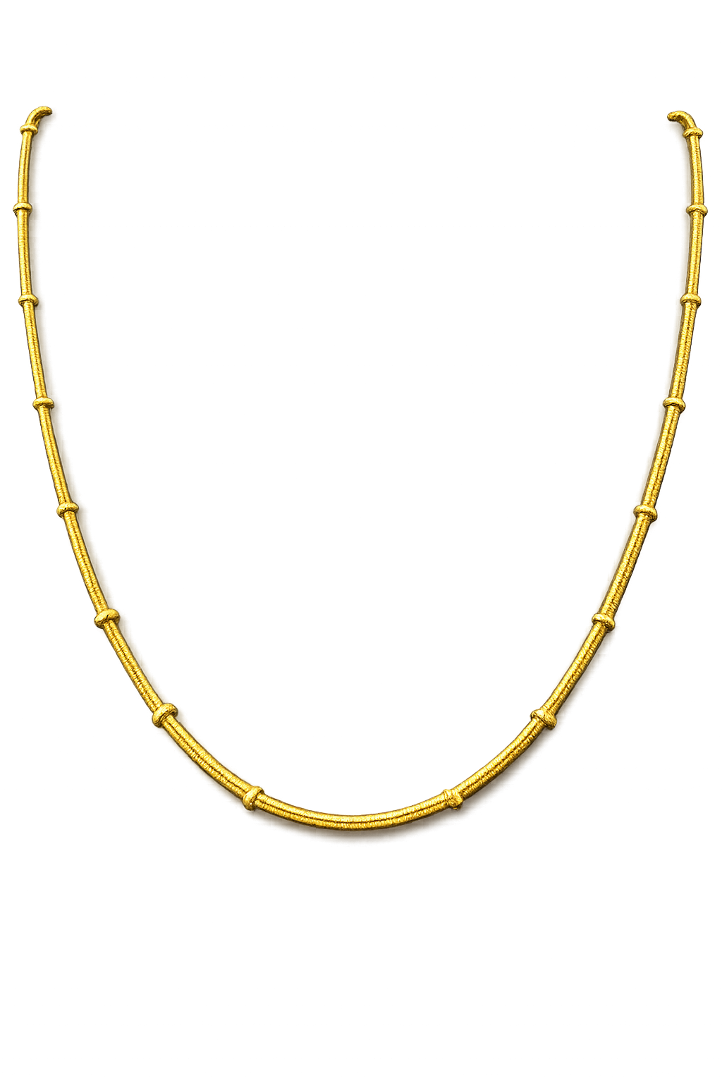 Royal Beaded Tube Gold Anti Tarnish Stainless Steel Necklace