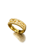 Crisscross Baguette Elegance Anti Tarnish Stainless Steel Ring