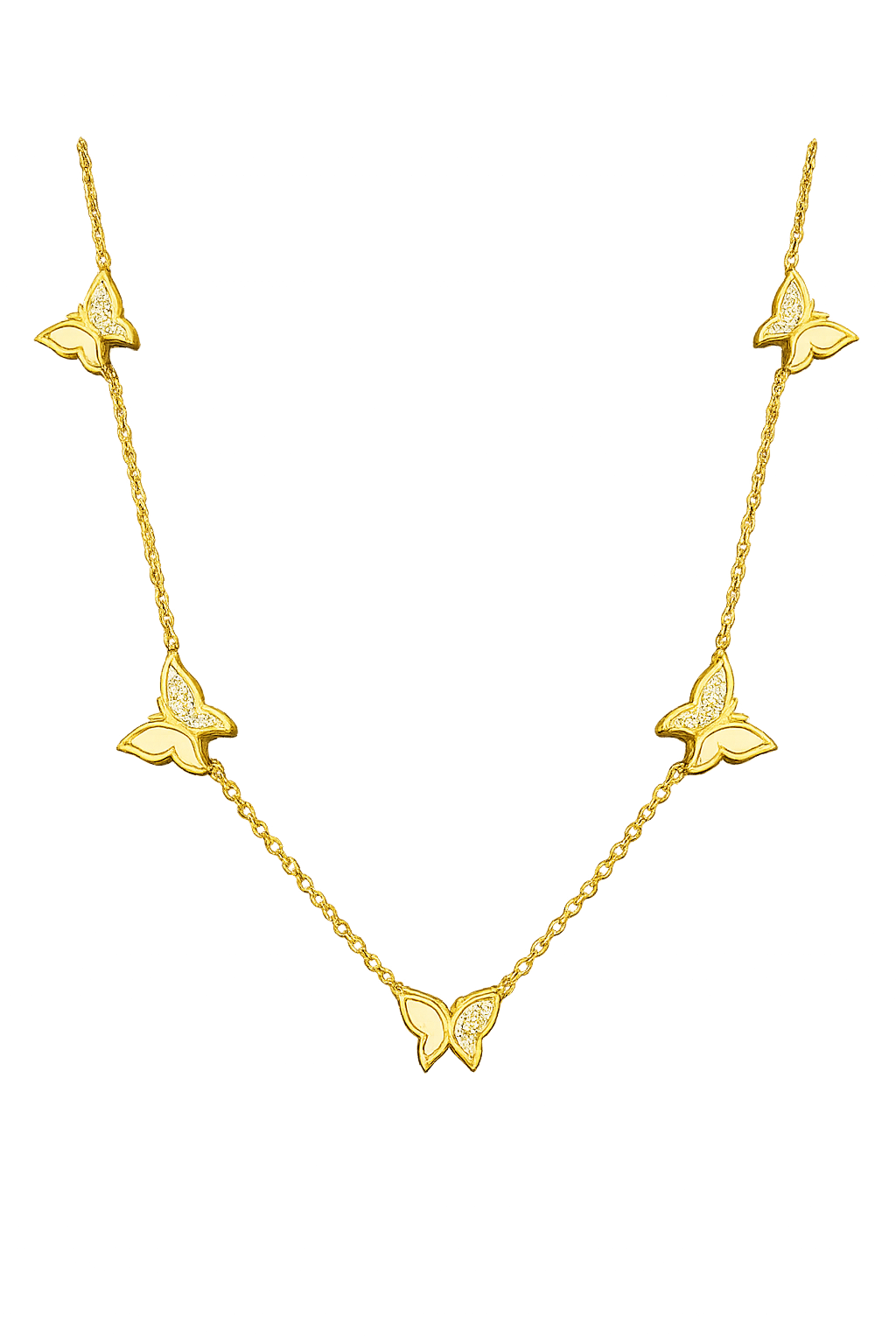 Golden Butterfly Charm Anti Tarnish Stainless Steel Necklace