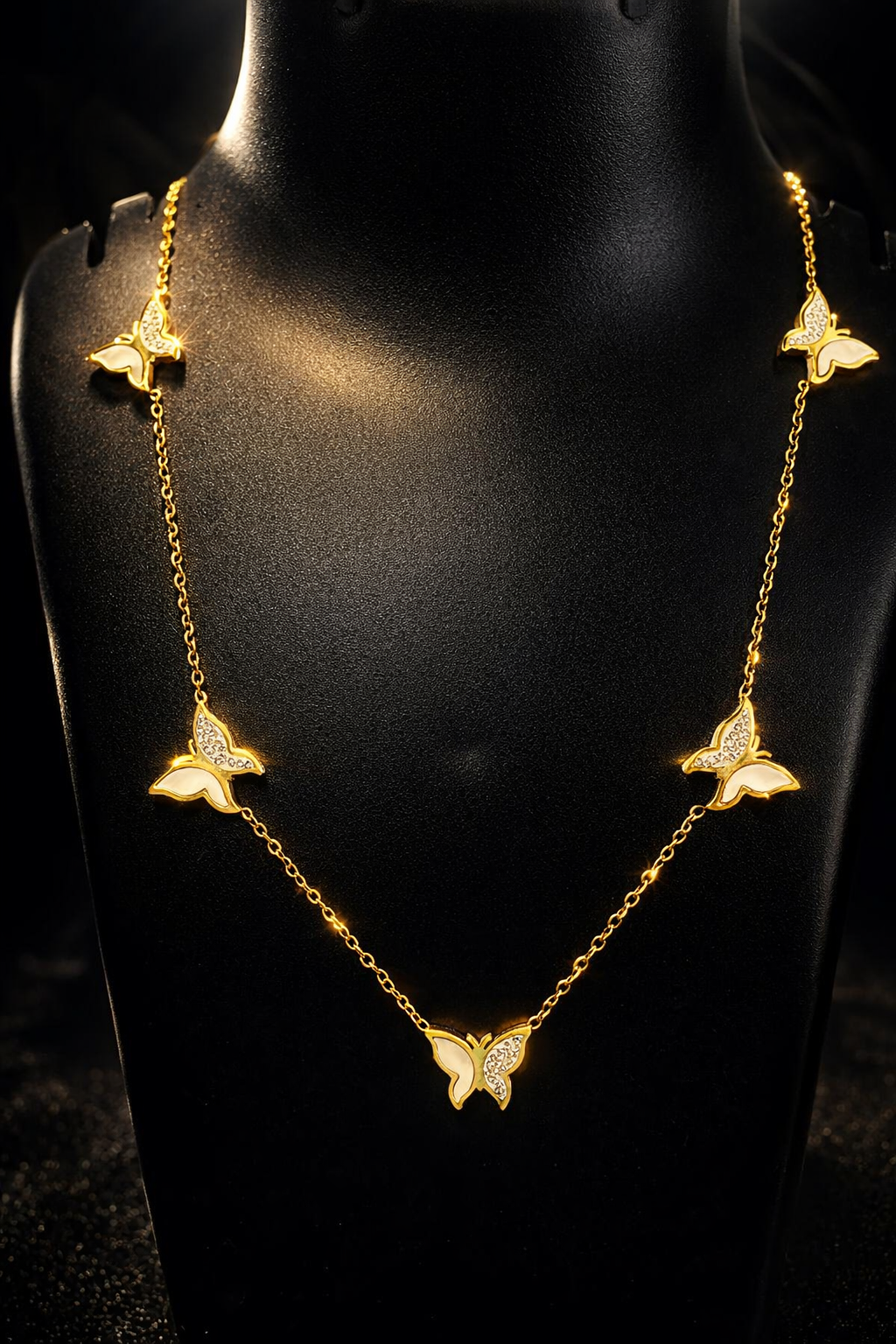 Golden Butterfly Charm Anti Tarnish Stainless Steel Necklace