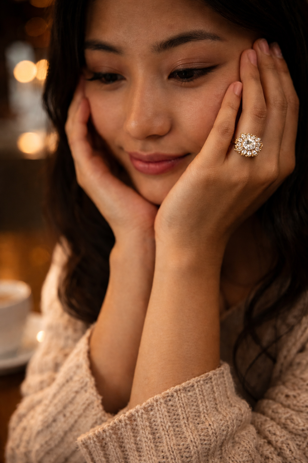 Radiant Halo Anti Tarnish Stainless Steel Ring