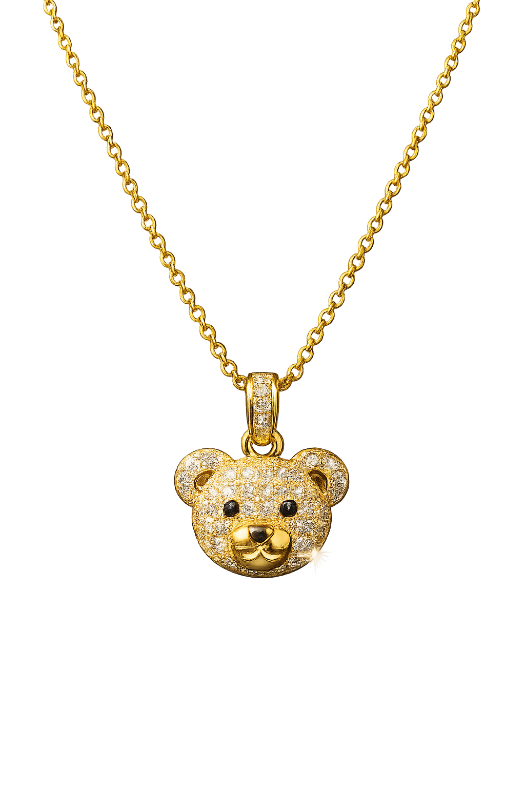 Sparkling Teddy Charm Anti Tarnish Stainless Steel Pendant