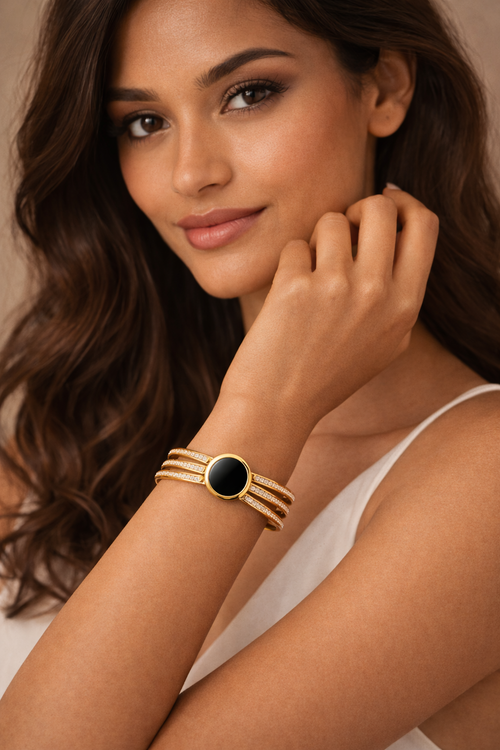 Eclipse Noir Stainless Steel Anti Tarnish Bracelet