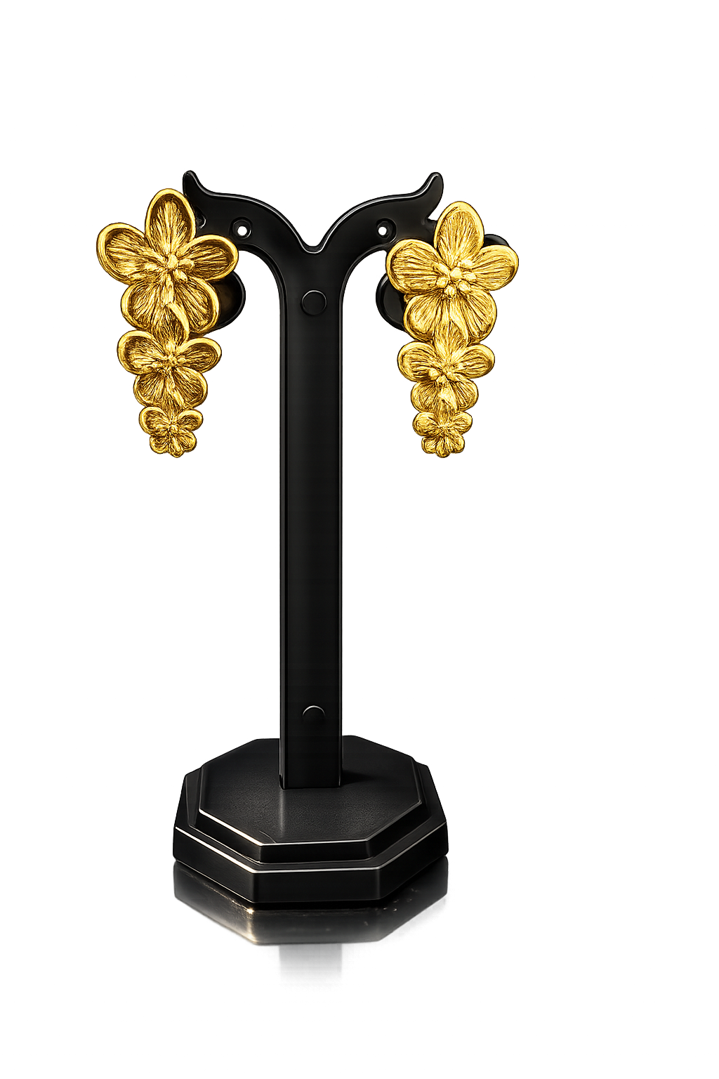 Golden Floral Cascade Earrings – Anti Tarnish Stainless Steel
