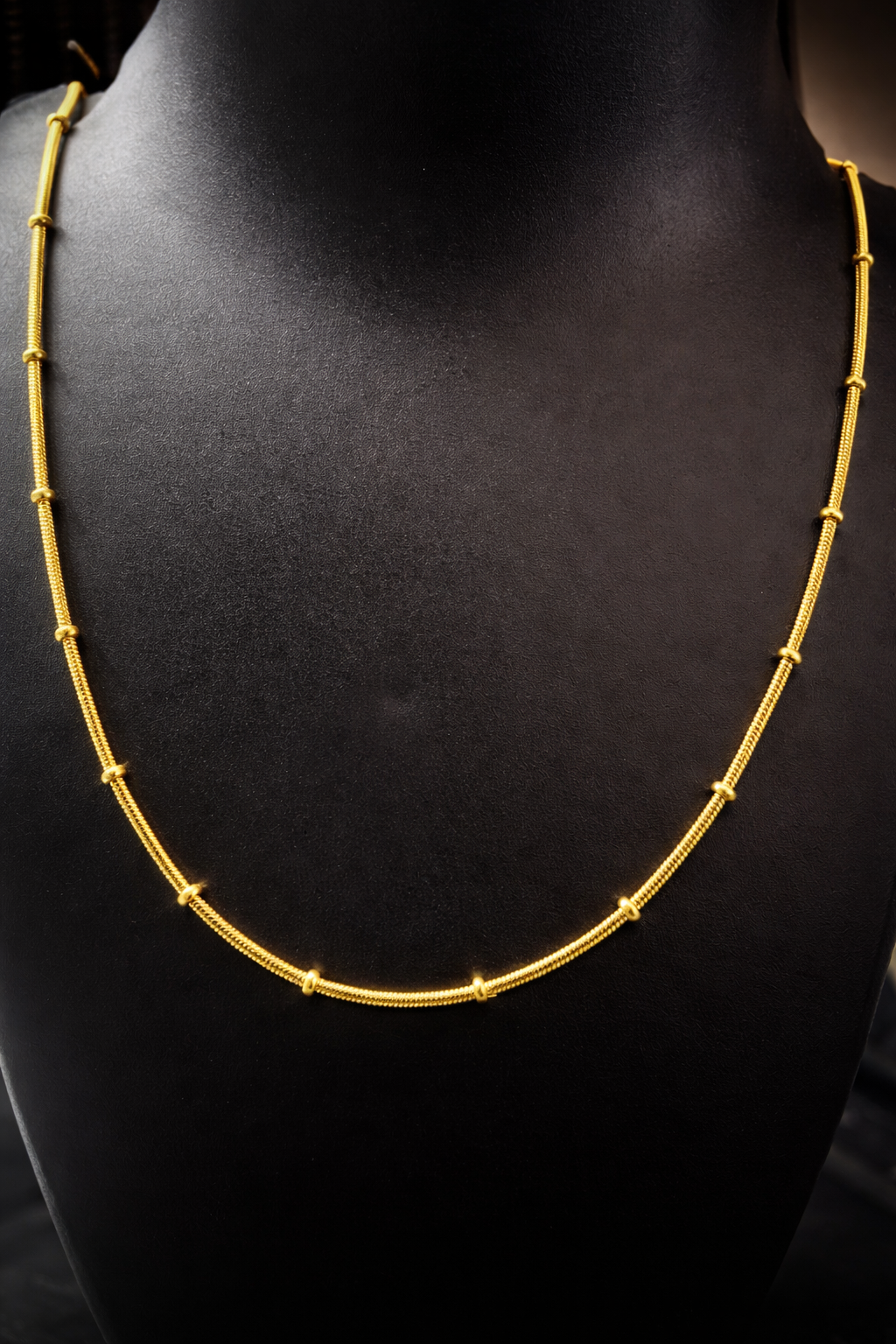 Royal Beaded Tube Gold Anti Tarnish Stainless Steel Necklace