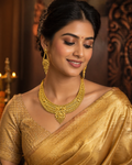 Traditional Gold-Plated Floral Meenakari Choker Set with Drop Earrings