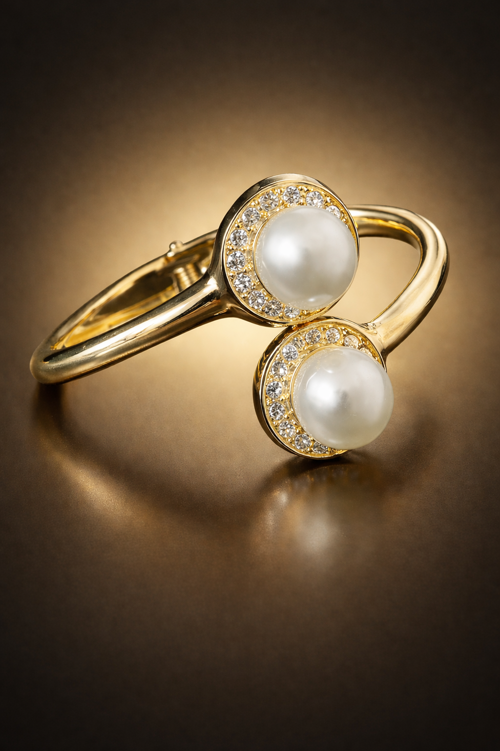 Premium Dual Pearl with Golden Shine Stainless Steel Anti-Tarnish Bracelet