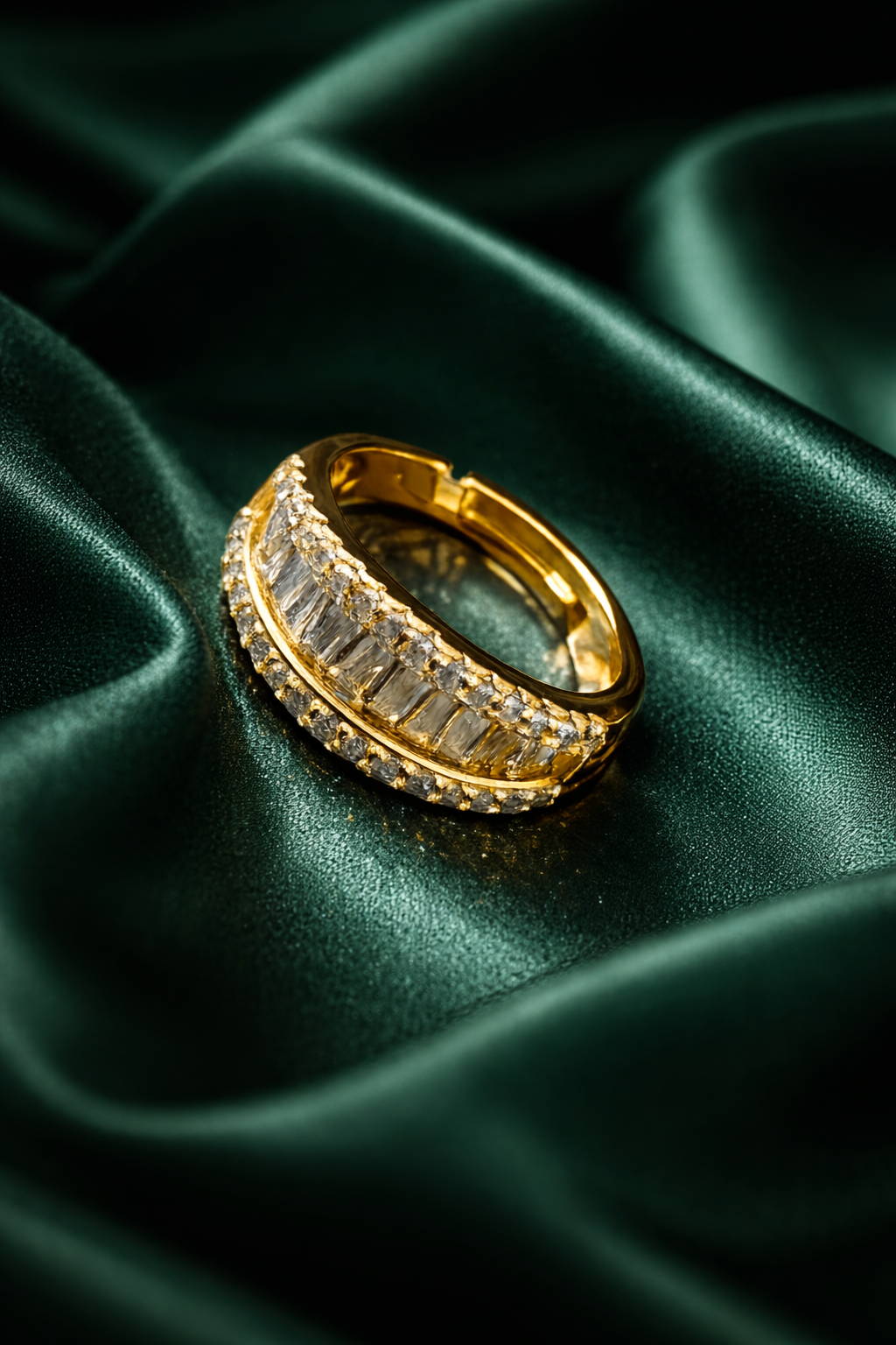 Eternal Sparkle Baguette Anti Tarnish Stainless Steel Ring