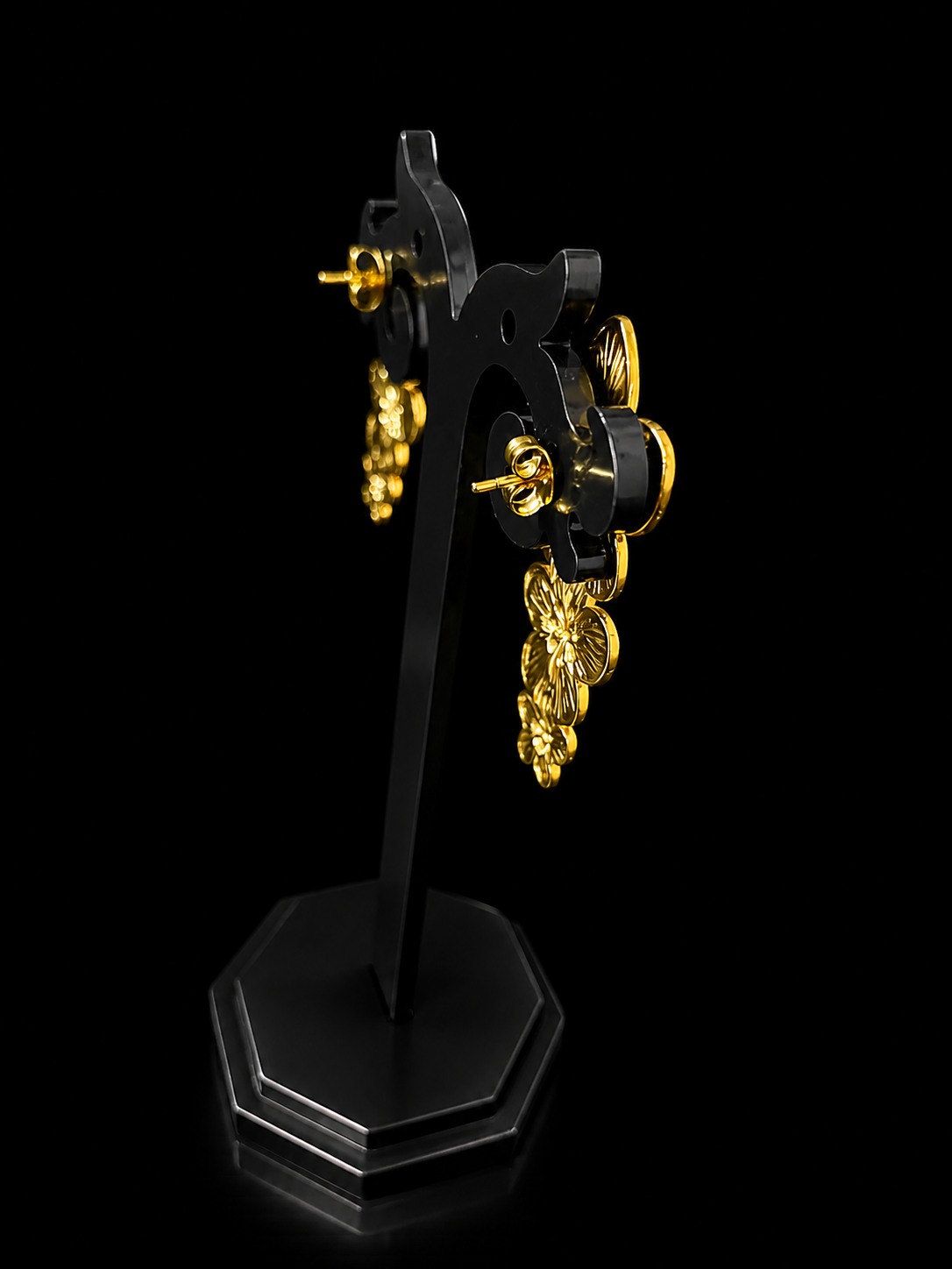 Golden Floral Cascade Earrings – Anti Tarnish Stainless Steel