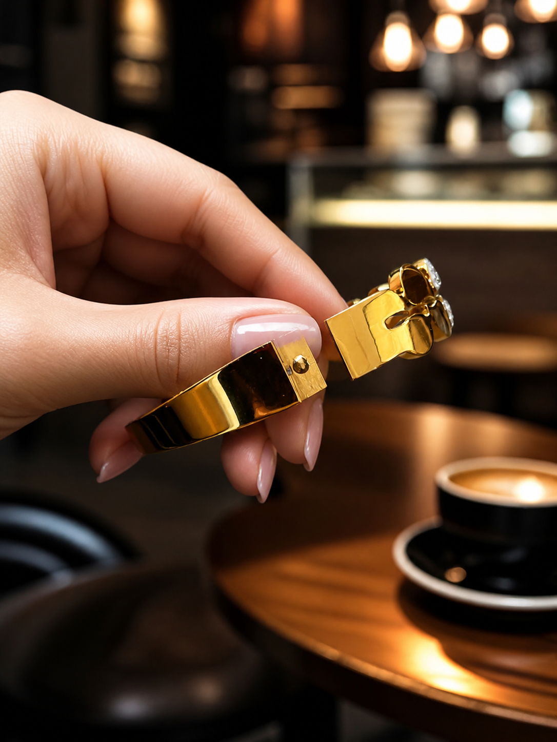 Golden Heart Link Anti Tarnish Stainless Steel Luxury Bracelet