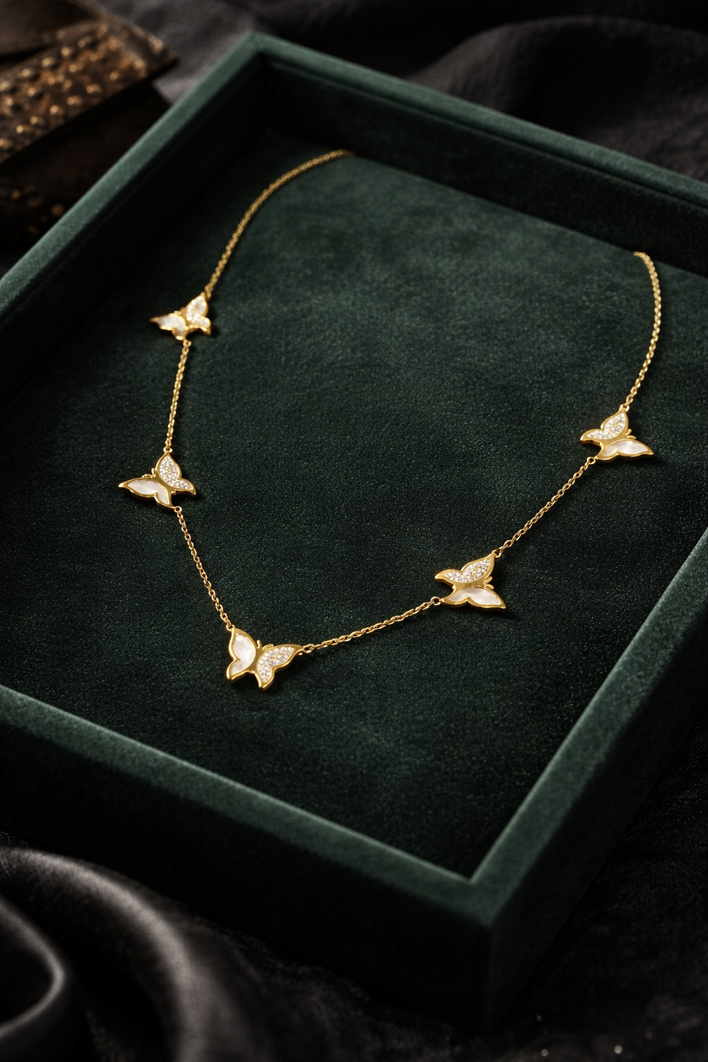 Golden Butterfly Charm Anti Tarnish Stainless Steel Necklace