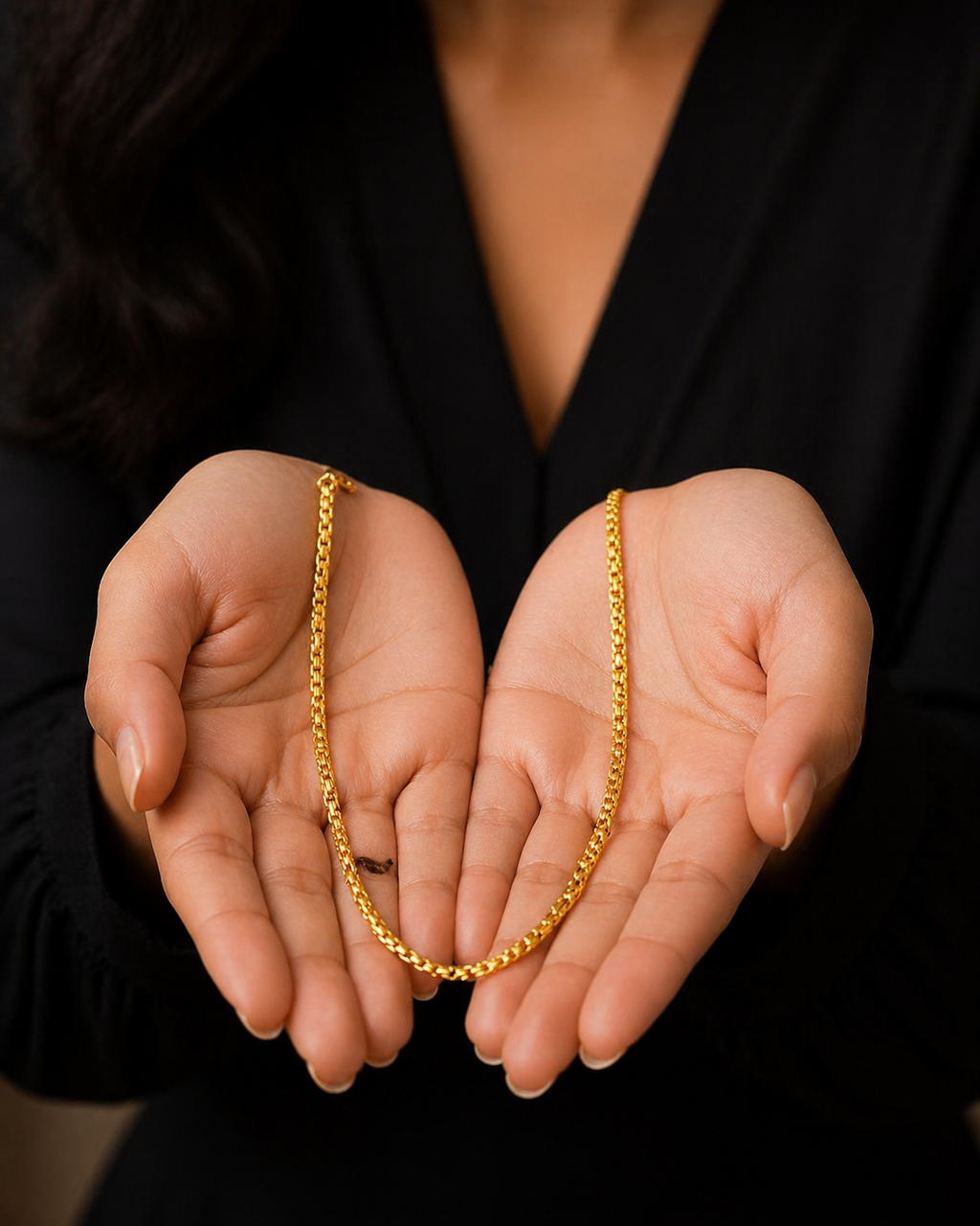 Elegant Finish Classic Gold Chain Necklace
