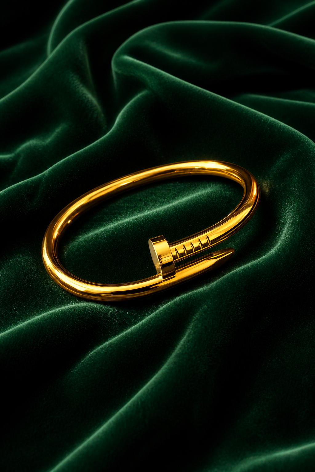 Classic Golden Nail Anti Tarnish Stainless Steel Cuff Bracelet