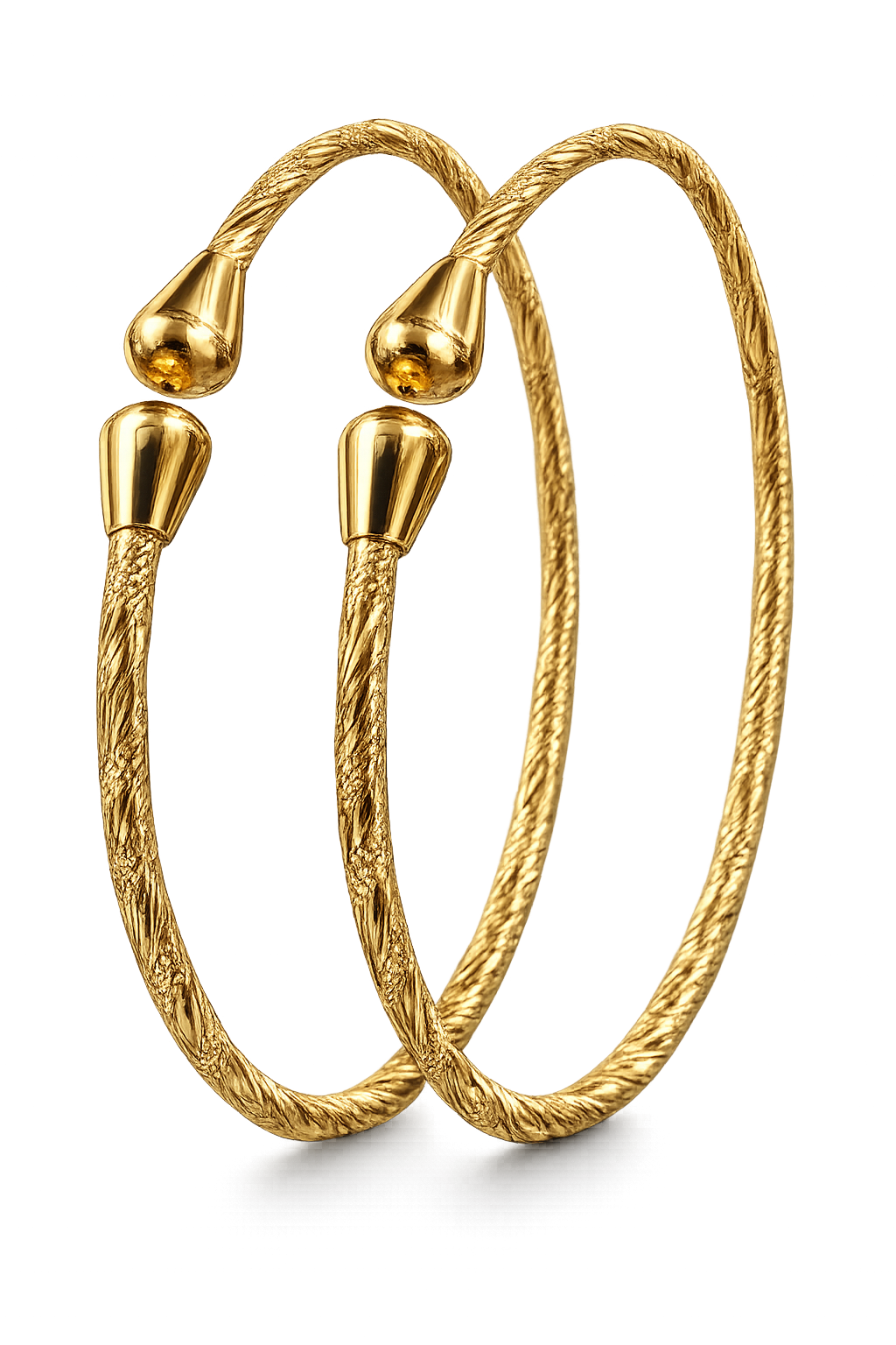 Twisted Gold Open Cuff Bangles