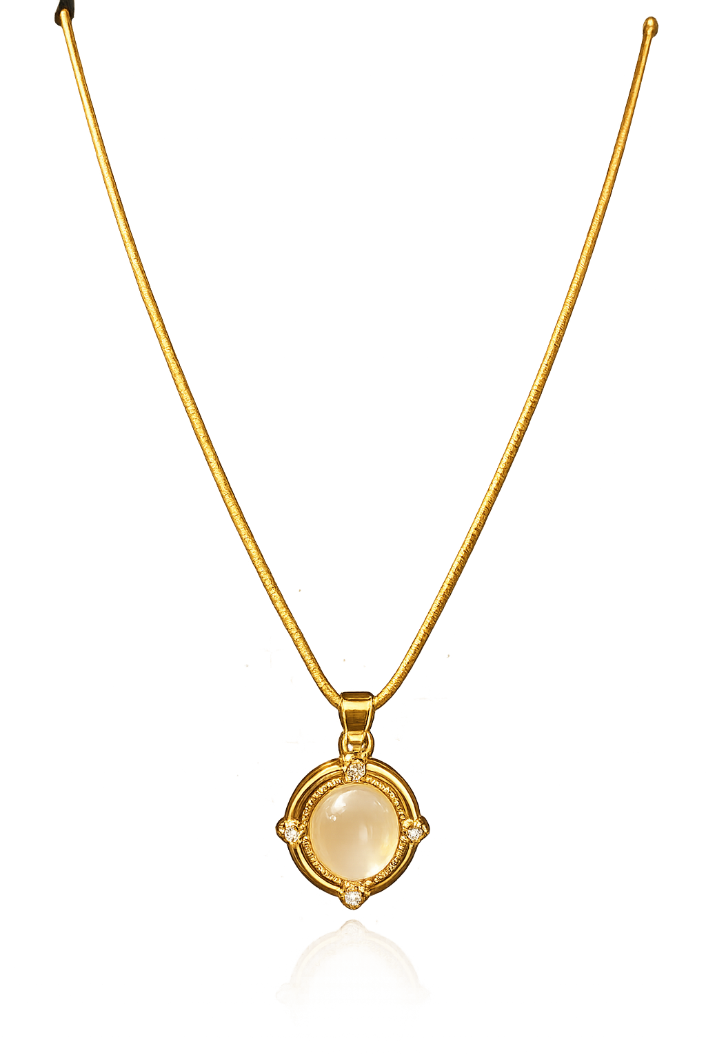Luna Glow Anti Tarnish Stainless Steel Oval Pearl Pendant Necklace
