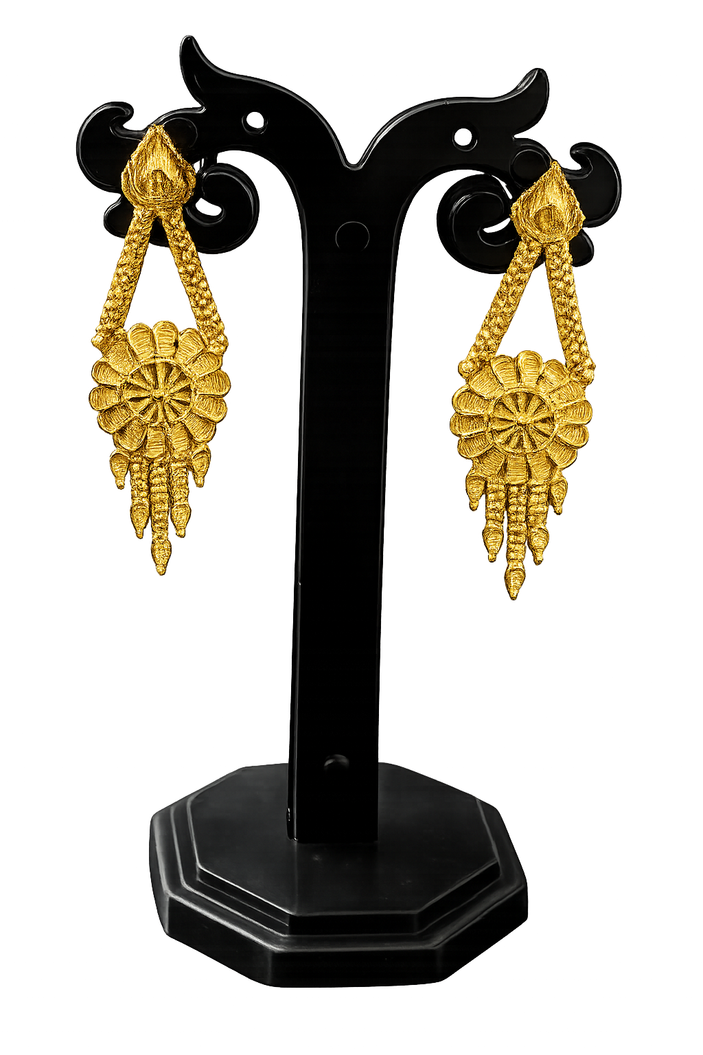Traditional Gold-Plated Floral Meenakari Choker Set with Drop Earrings