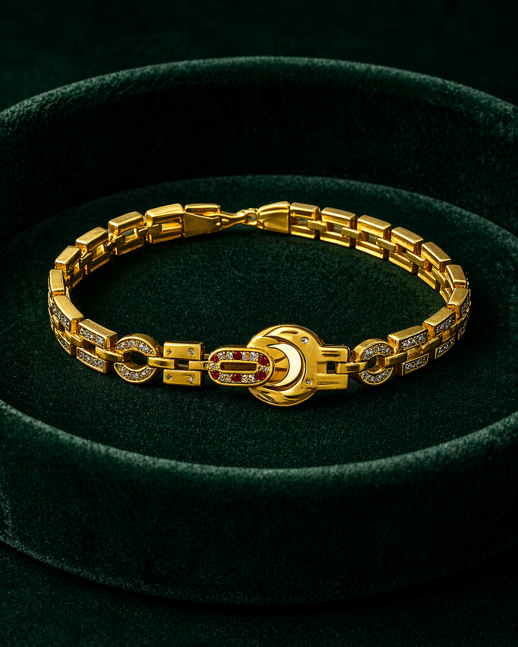 Royal Link Radiance Anti Tarnish Stainless Steel Gold Bracelet