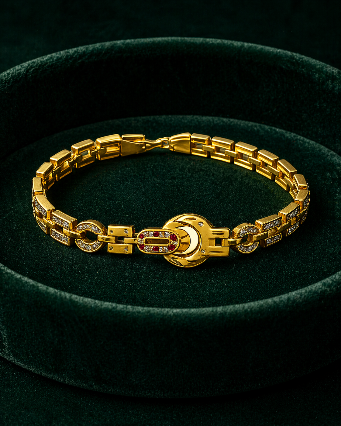 Royal Link Radiance Anti Tarnish Stainless Steel Gold Bracelet