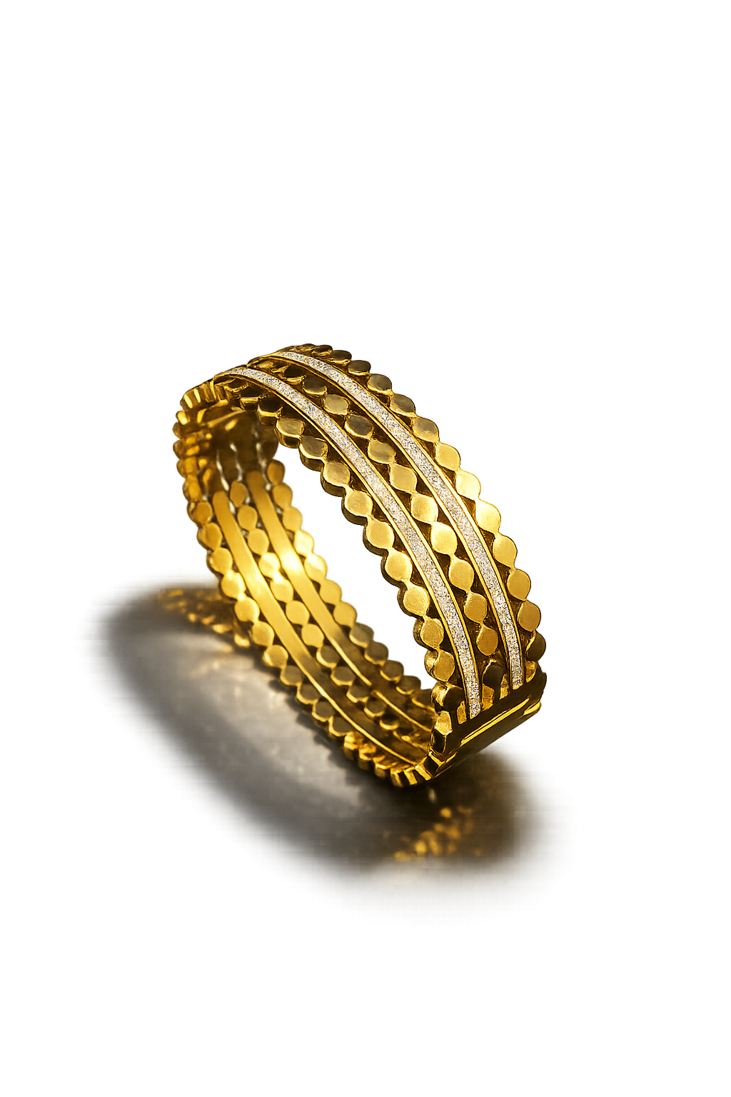 Designer Disc Pattern Anti Tarnish Stainless Steel Bracelet