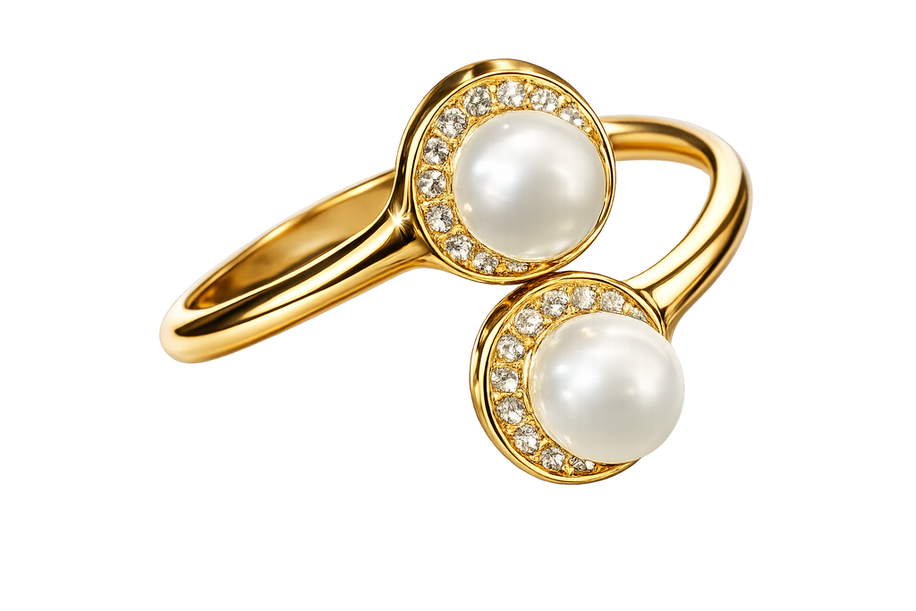 Premium Dual Pearl with Golden Shine Stainless Steel Anti-Tarnish Bracelet