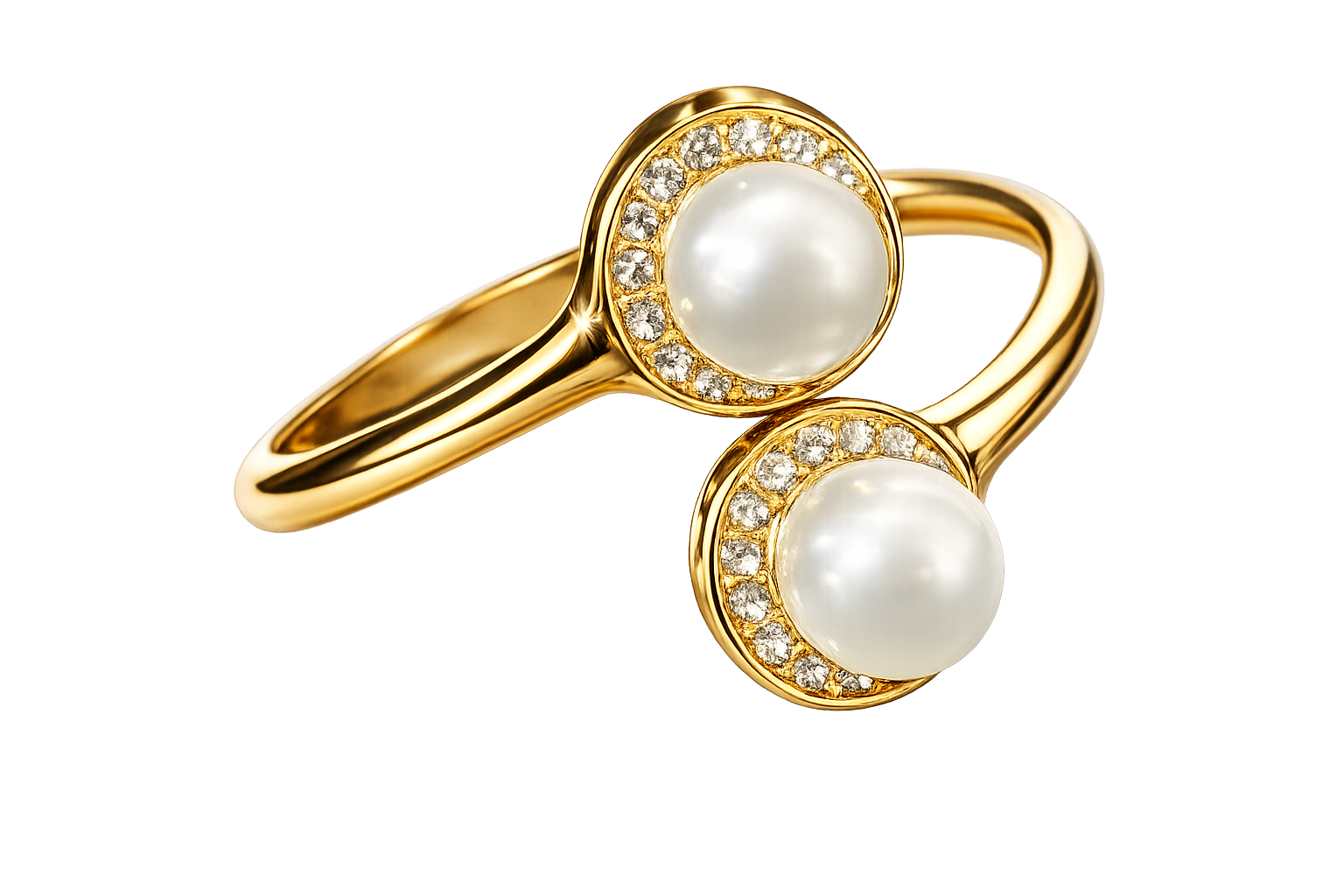 Premium Dual Pearl with Golden Shine Stainless Steel Anti-Tarnish Bracelet