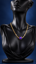 Violet Stone 316L Anti-Tarnish AD Necklace