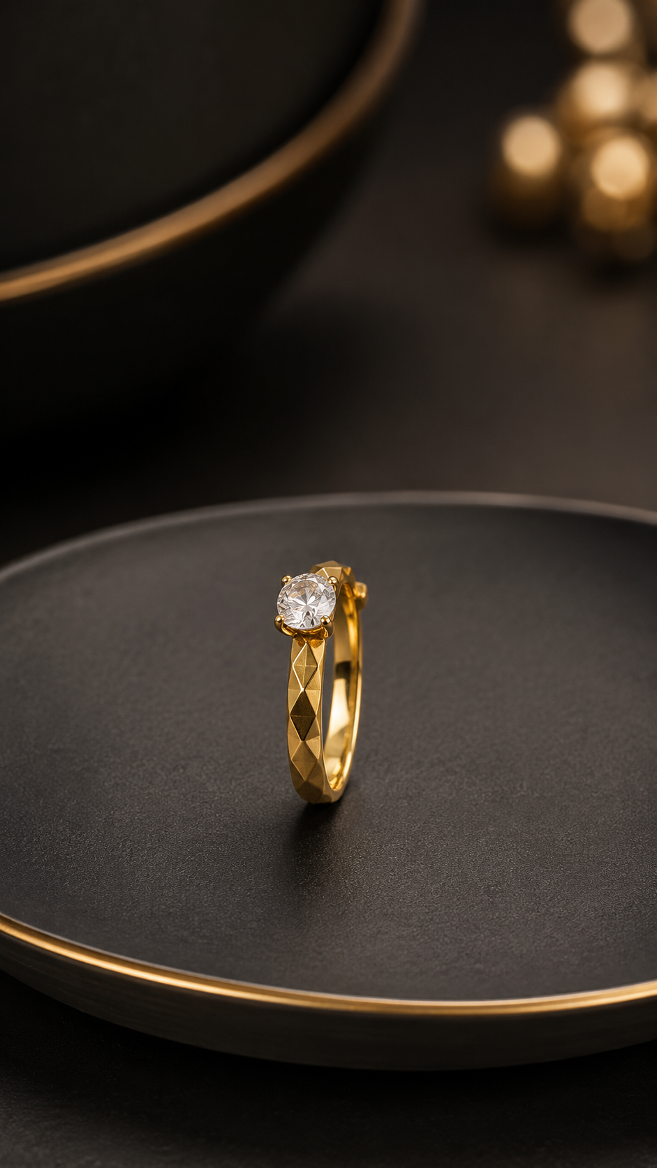 Celeste Facet AD 316L Anti Tarnish Ring