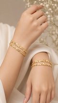 Golden Infinity Leaf Bangles