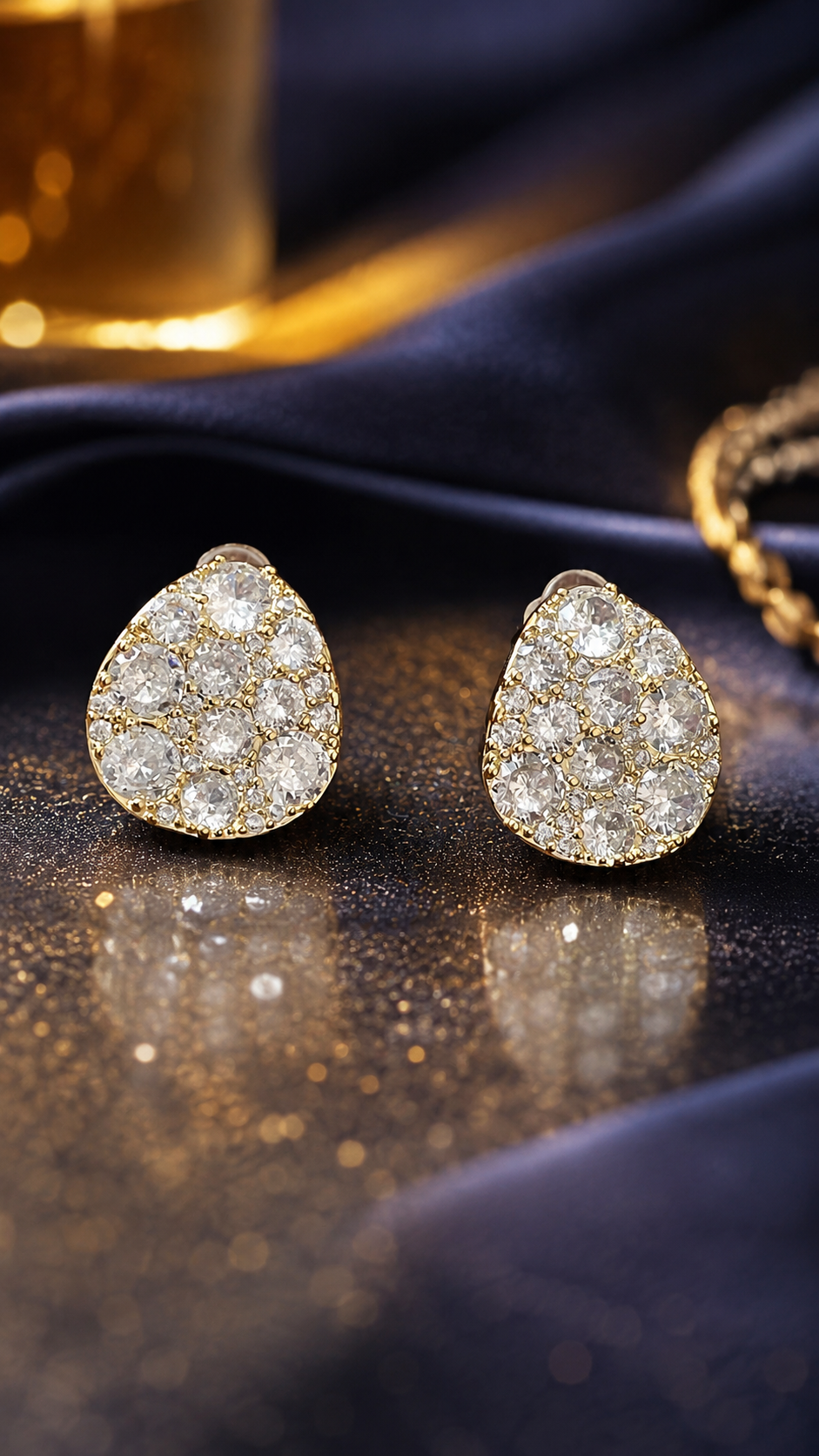 Pear Drop 316L Anti Tarnish American Diamond Stud Earrings