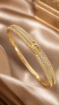 Crown 316L Anti-Tarnish AD Bangle Bracelet