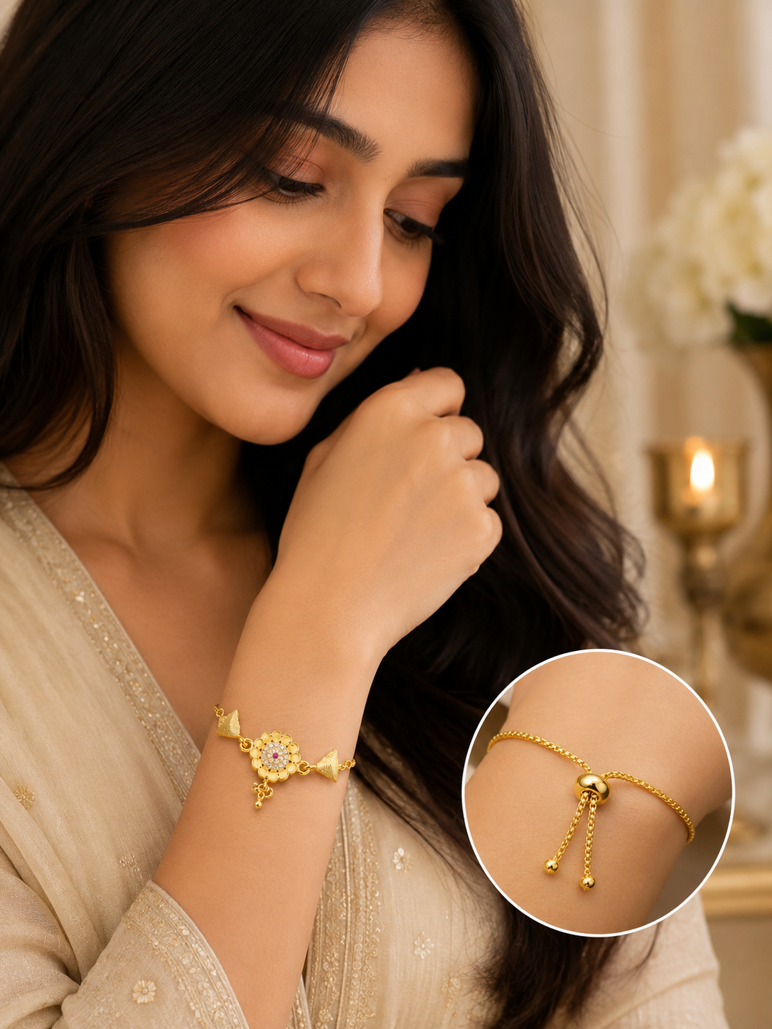 Golden Sunflower Charm Bracelet