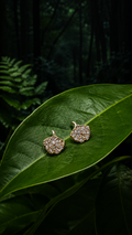 Leaf Pavé AD 316L Anti Tarnish Gold Stud Earrings
