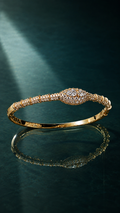 Teardrop 316L Anti Tarnish AD Bangle Bracelet