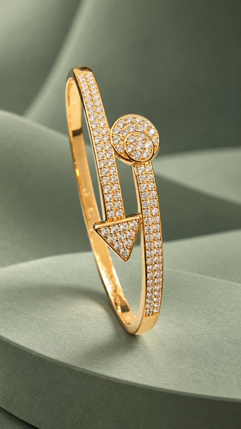 Geometric Circle & Triangle 316L Anti-Tarnish AD Bracelet