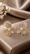 Crystal Blossom Clover Studs