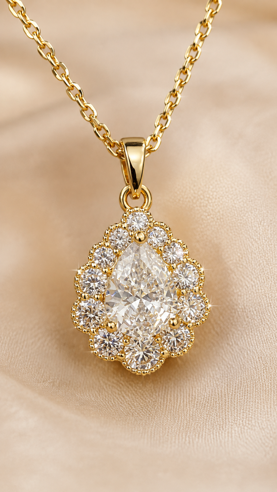 Aurelia Crest 316L Anti Tarnish AD Pendant Set