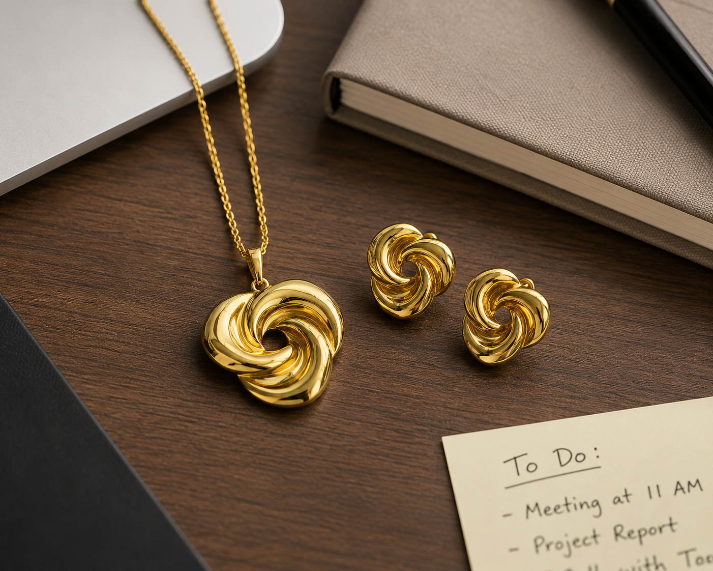 Twirl Harmony Pendant & Stud Set