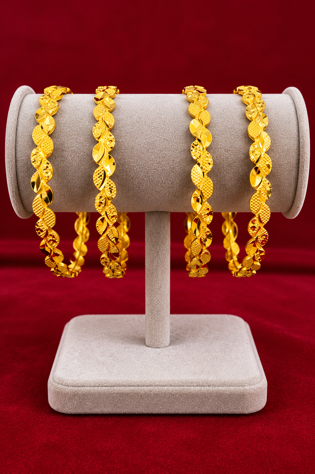 Golden Infinity Leaf Bangles